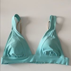 Mint blue and gold bikini top